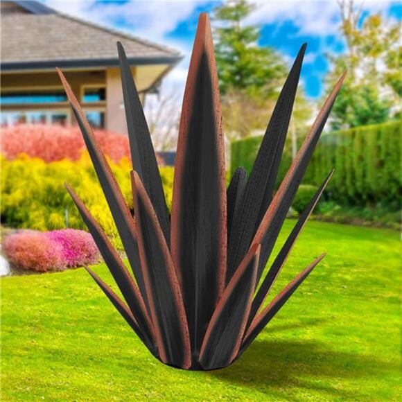 Large Tequila Rustic Sculpture, Rustic Metal Agave Plants for Outdoor Patio - Picture 1 of 7